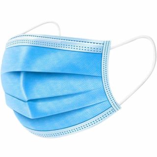 Blue surgical face mask.